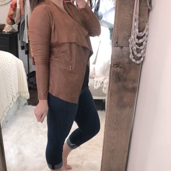 WORTHINGTON small camel brown faux suede jacket - Picture 3 of 7